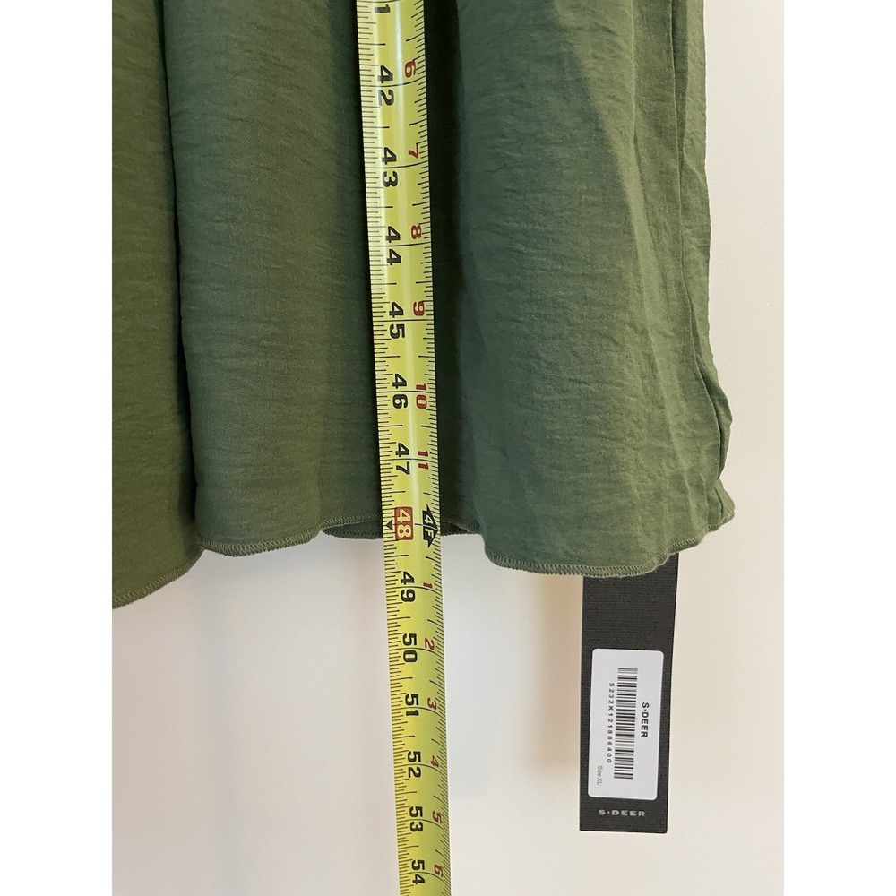 S. Deer Tierd Women's Green Midi Dress Lined Stretch Size XL - Picture 3 of 11